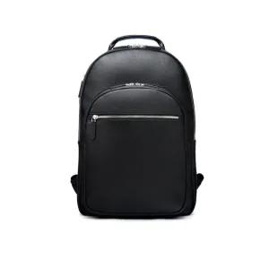Leather 15" Laptop Backpack, Cambridge - Black Pebble Grain