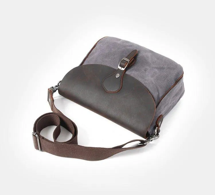 Leather and Canvas Vintage Mens Messenger Bag for iPad