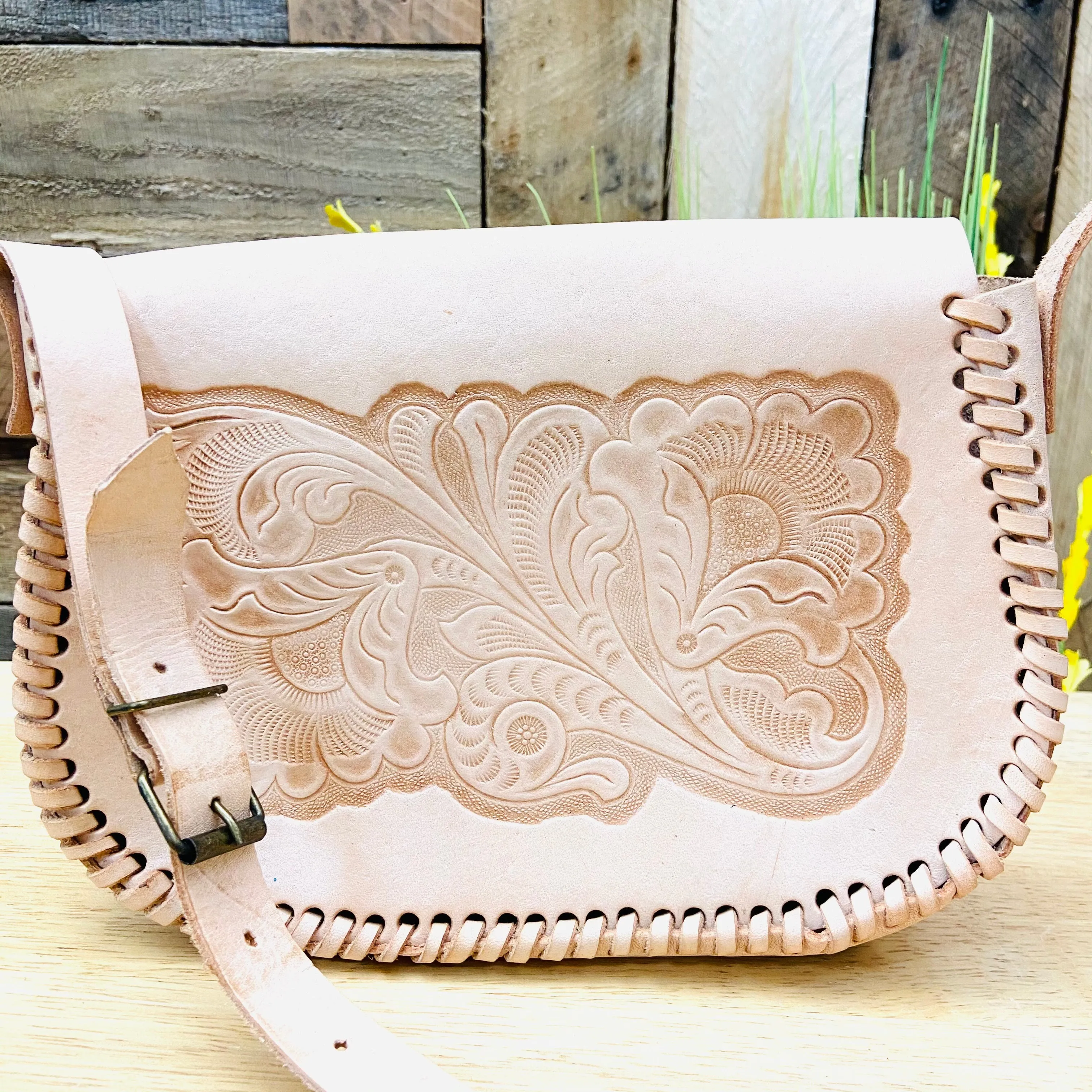 Leather Half Moon Crossbody