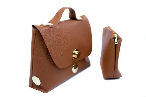Limited edition designer unique tan brown leather envelope handbag-Penelope
