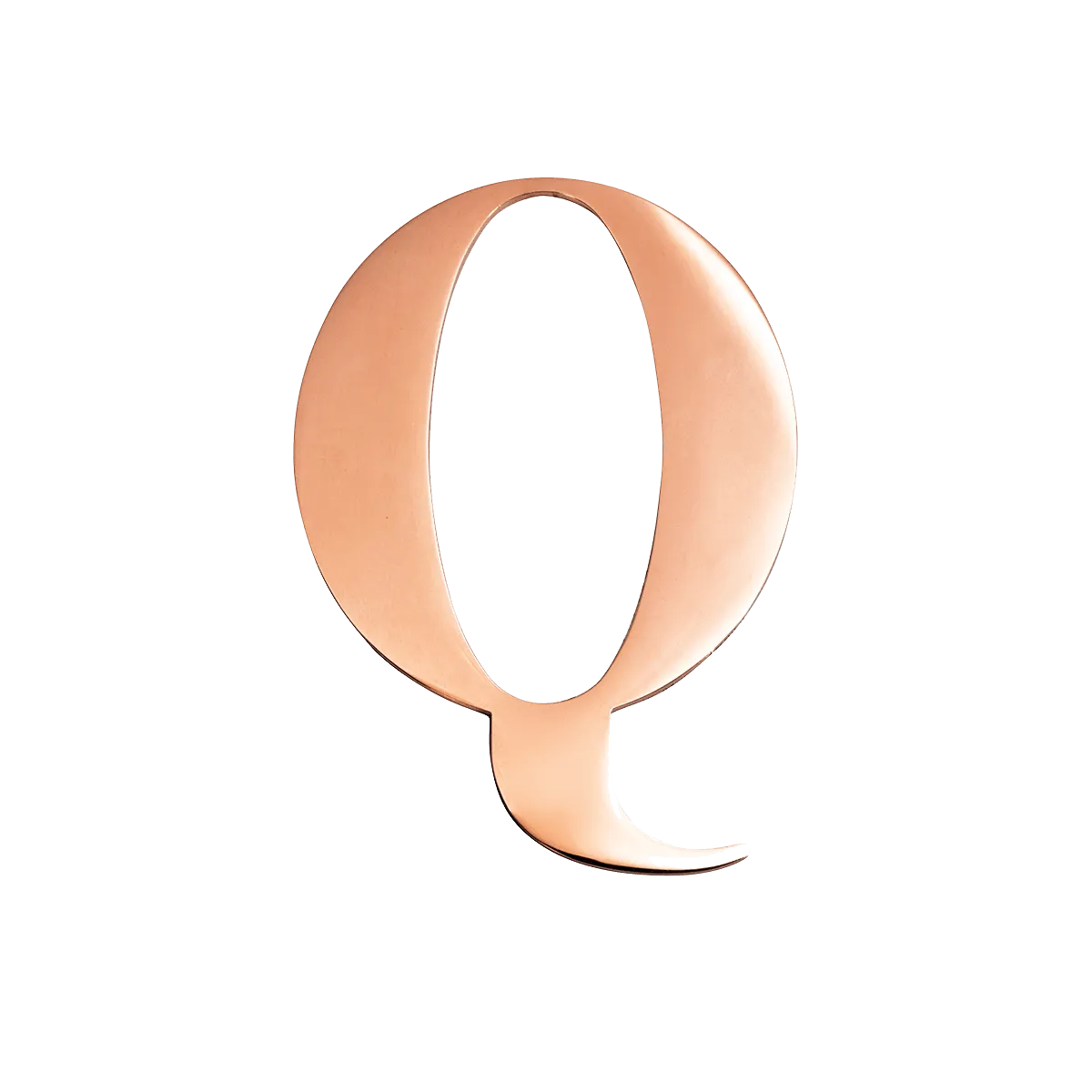 Metal Letter Key Ring (Rose Gold)