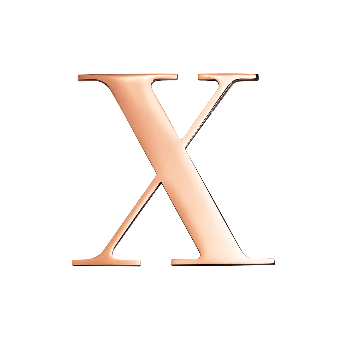 Metal Letter Key Ring (Rose Gold)