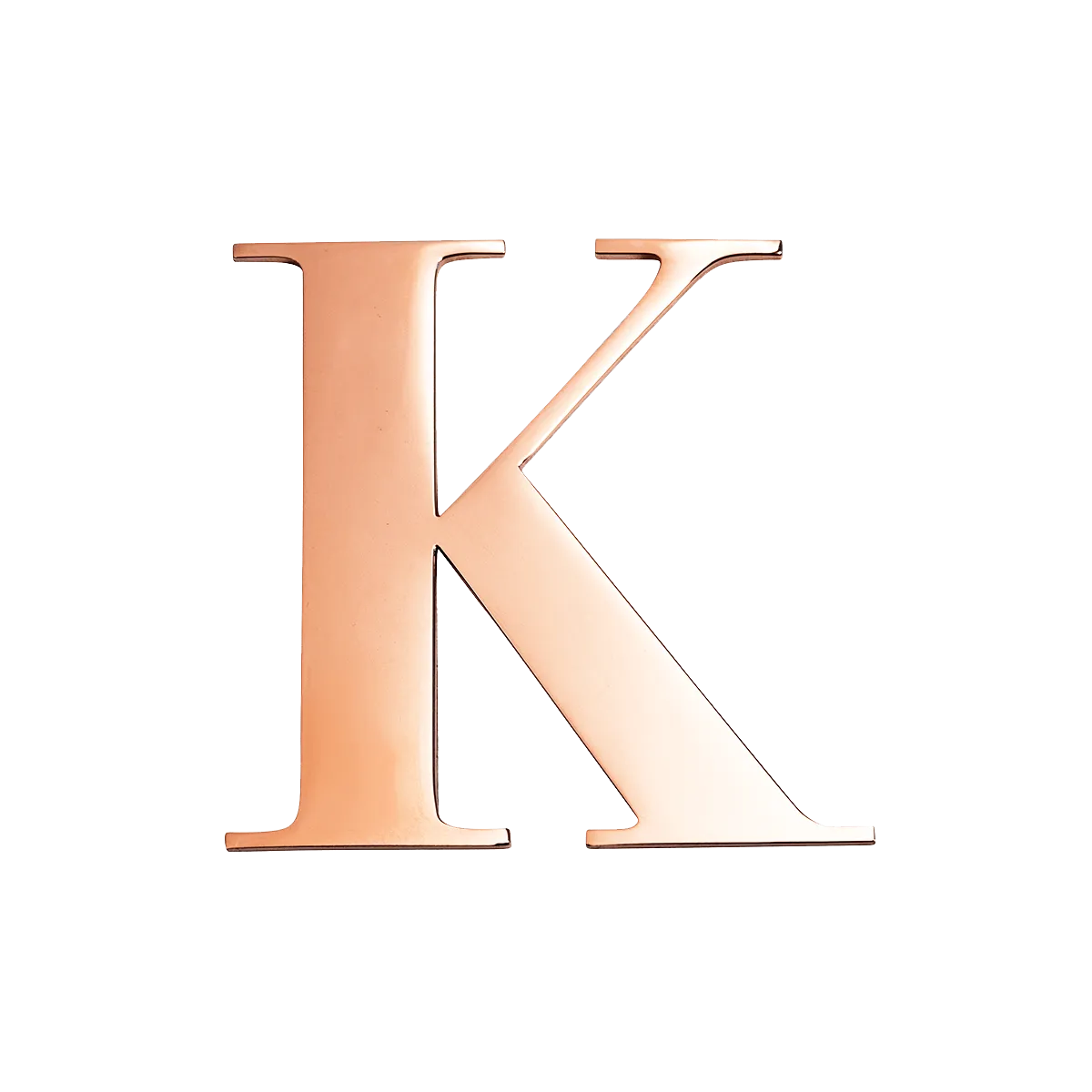Metal Letter Key Ring (Rose Gold)