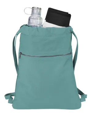 Metal Zippered Front Pocket Beach Wash Cinch Pack