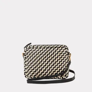Midi Sac (Black   Cream Woven Zig Zag)