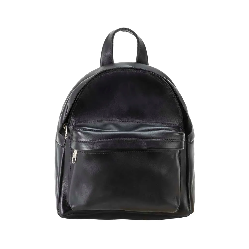 Mini Leather Backpack | Black