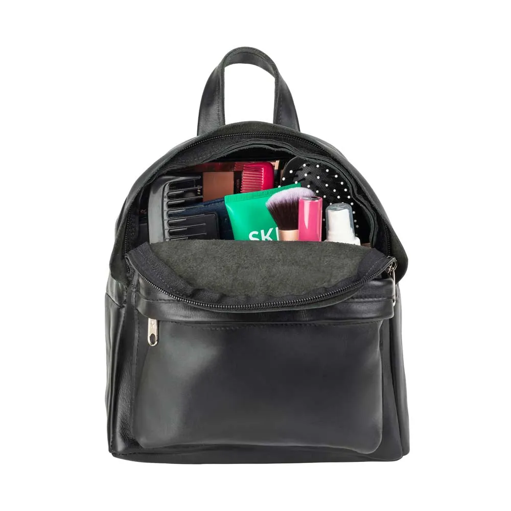 Mini Leather Backpack | Black