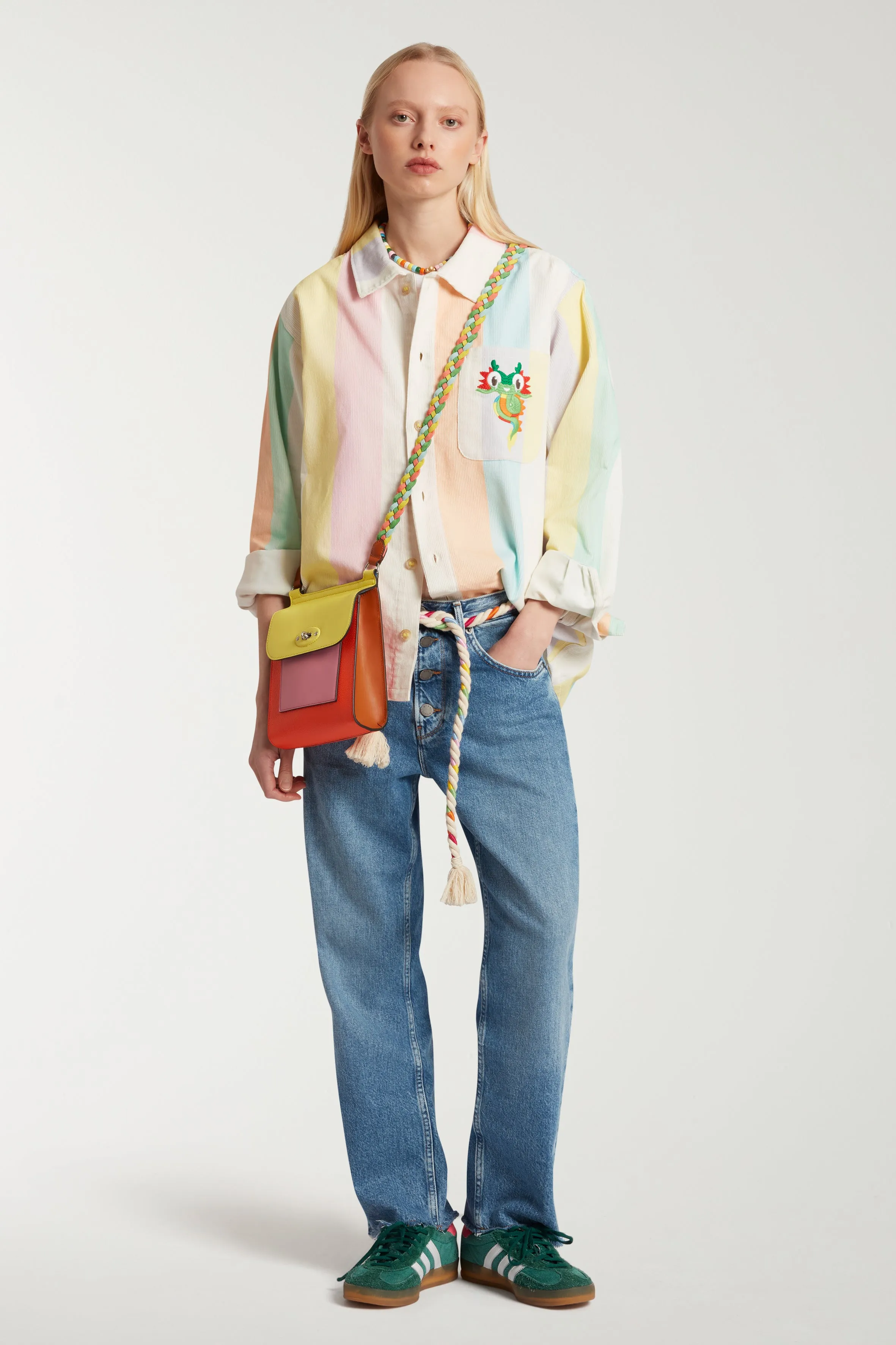Mulberry x Mira Mikati Printed Striped Jacket With Dragon Embroidery