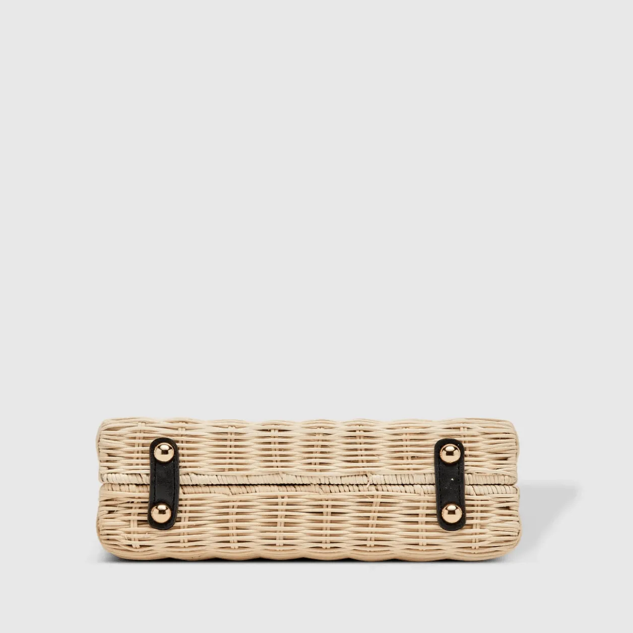 Natural Wicker Shoulder Bag | Black