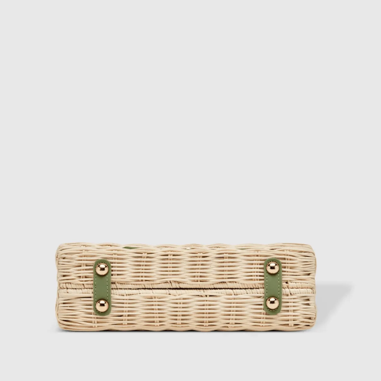 Natural Wicker Shoulder Bag | Sage Green