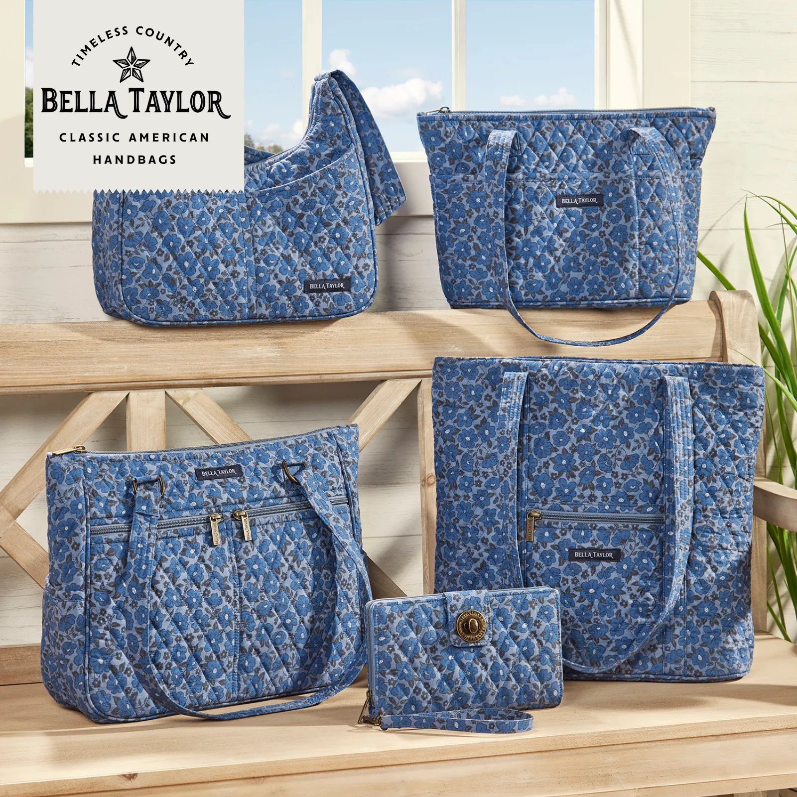 Navy Floral Large Crossbody