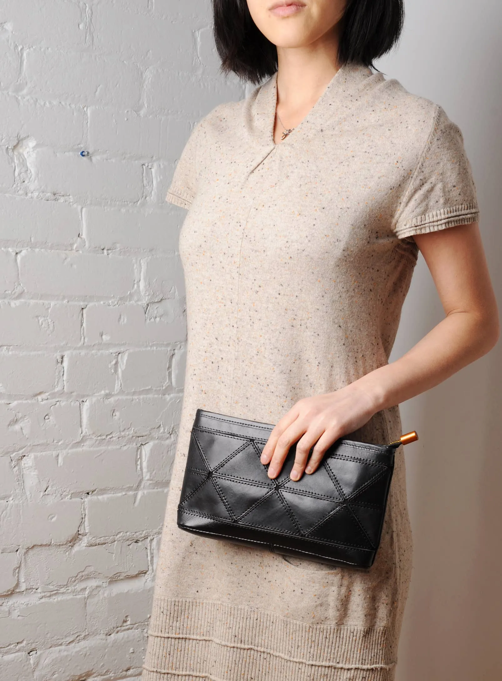 Origami Clutch Crossbody Bag Black
