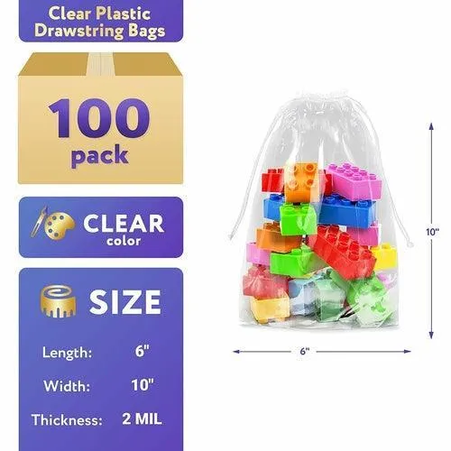 Pack of 50 Clear Drawstring Bags Pack of 50. Double Cotton Drawstrings