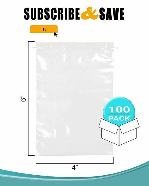 Pack of 50 Clear Drawstring Bags Pack of 50. Double Cotton Drawstrings