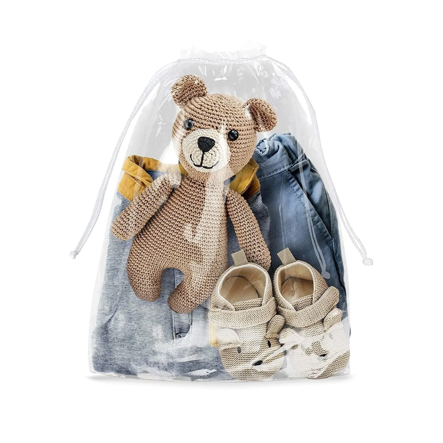 Pack of 50 Clear Drawstring Bags Pack of 50. Double Cotton Drawstrings