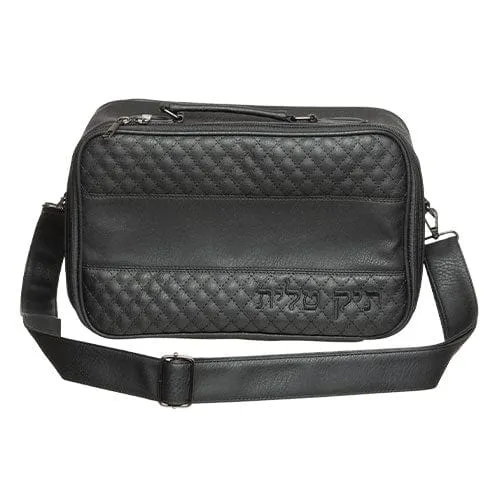 Pu Fabric Talit 23*36 Cm With Handle- Black