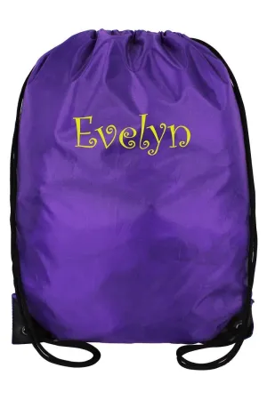 Purple Flat Drawstring Backpack