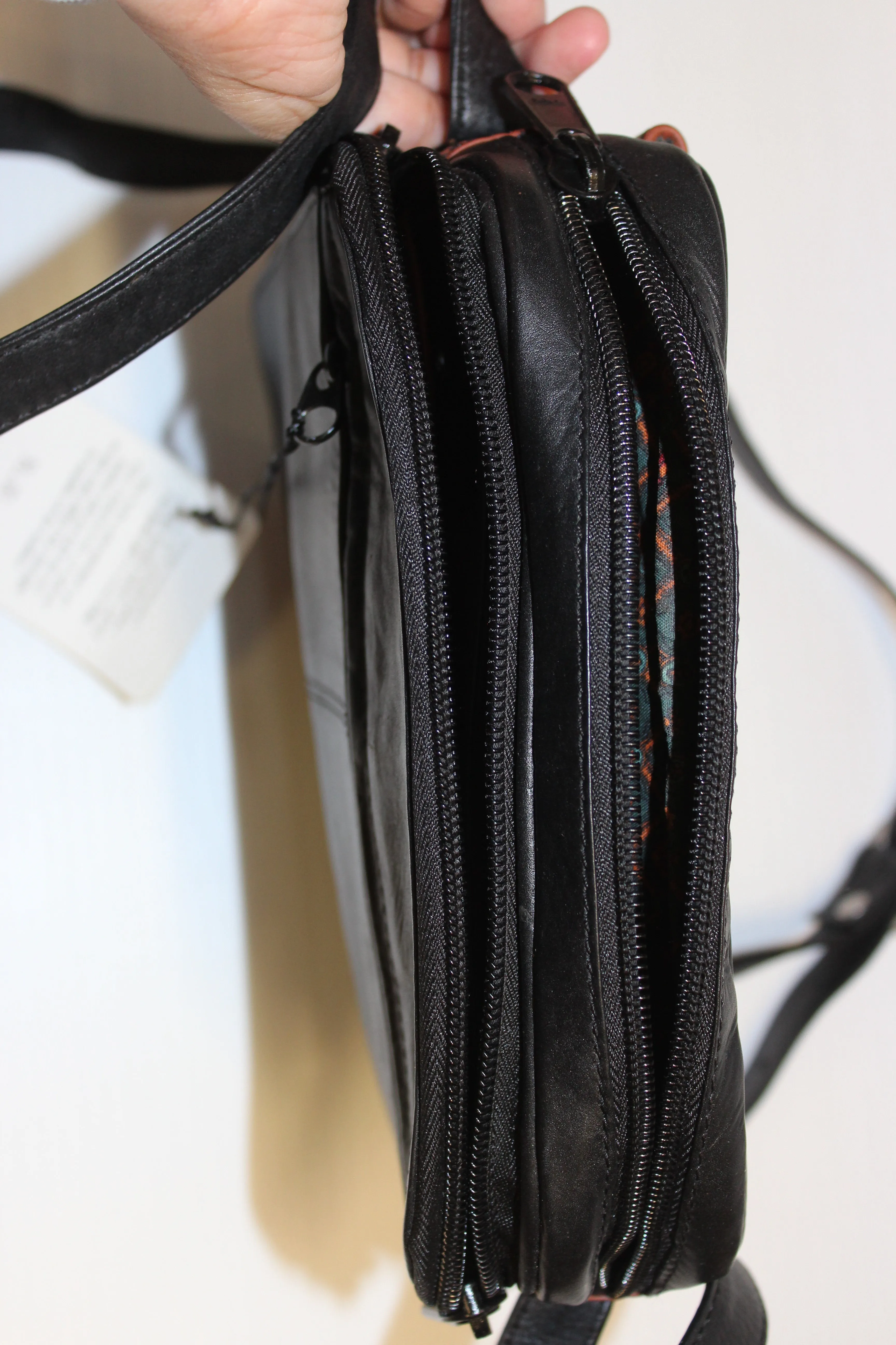 Purse - Black brown crossbody with adjustable strap