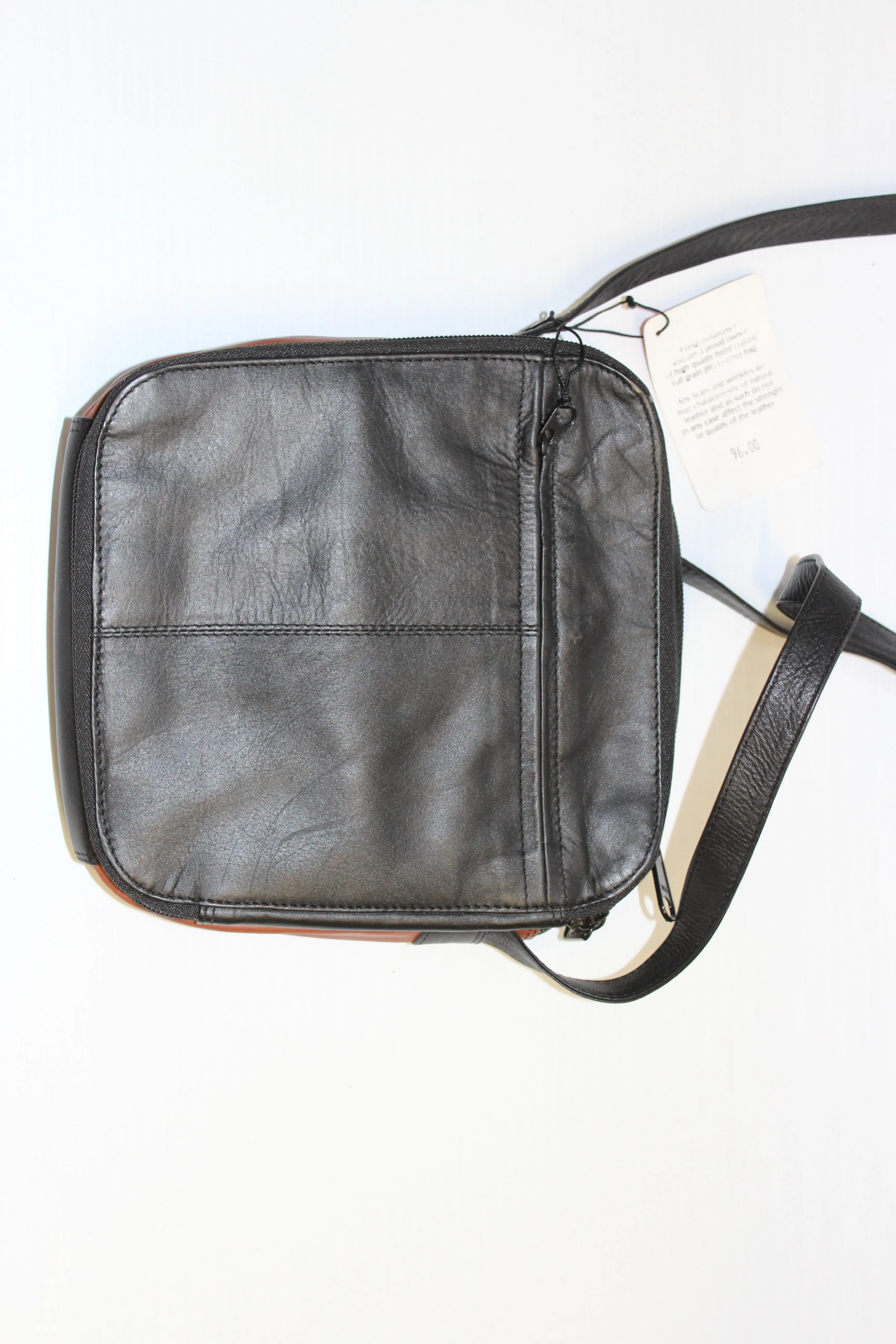 Purse - Black brown crossbody with adjustable strap