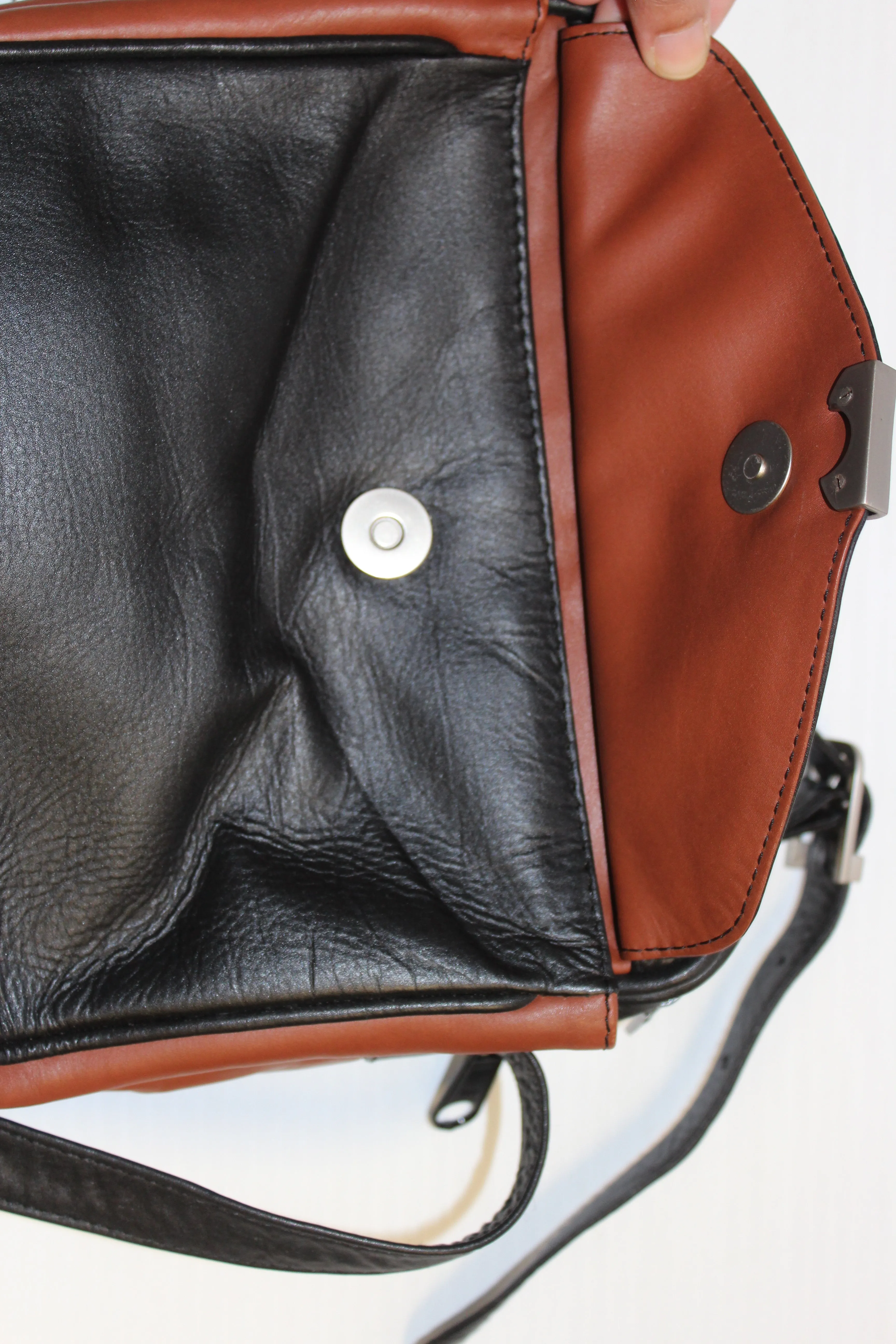 Purse - Black brown crossbody with adjustable strap