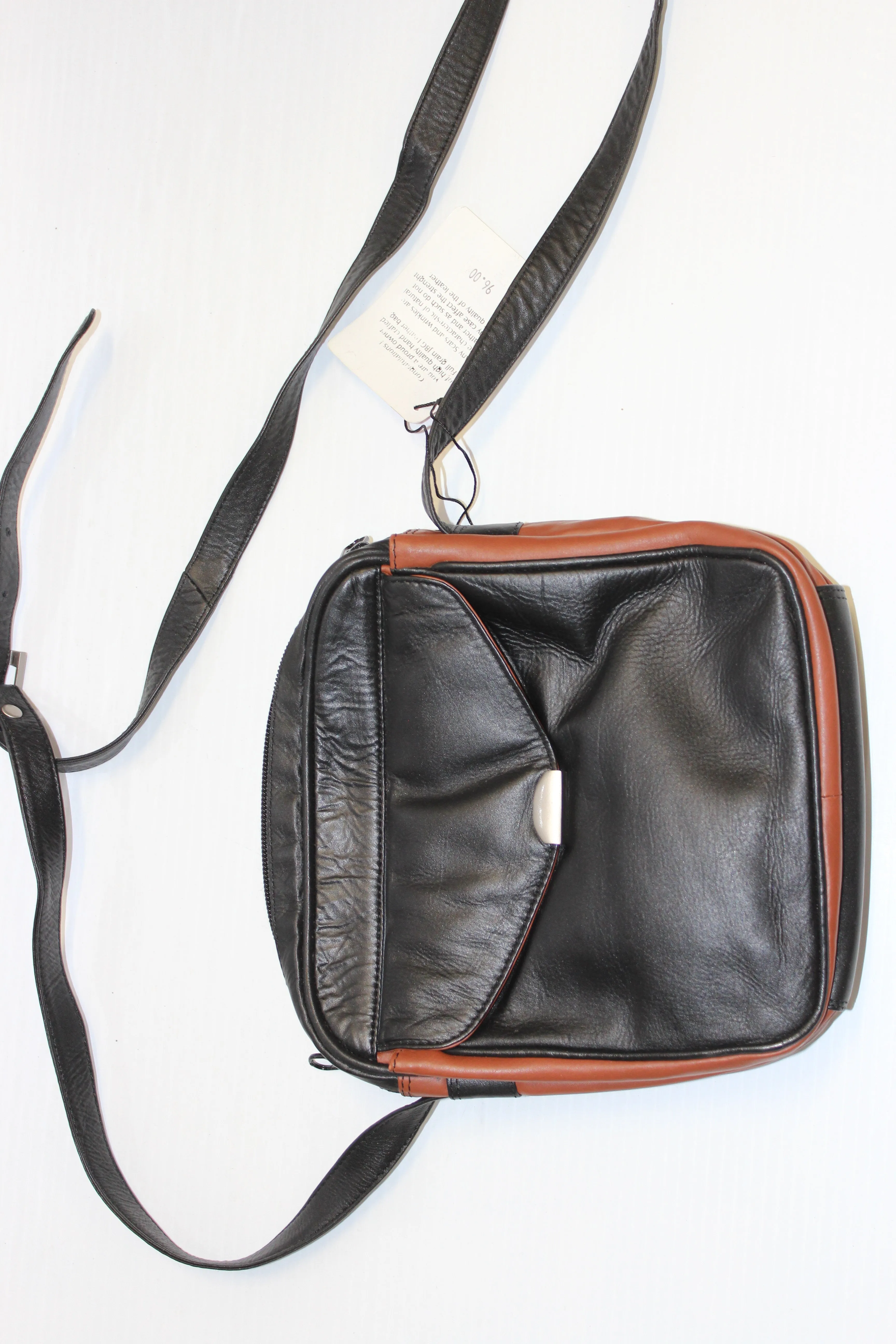 Purse - Black brown crossbody with adjustable strap