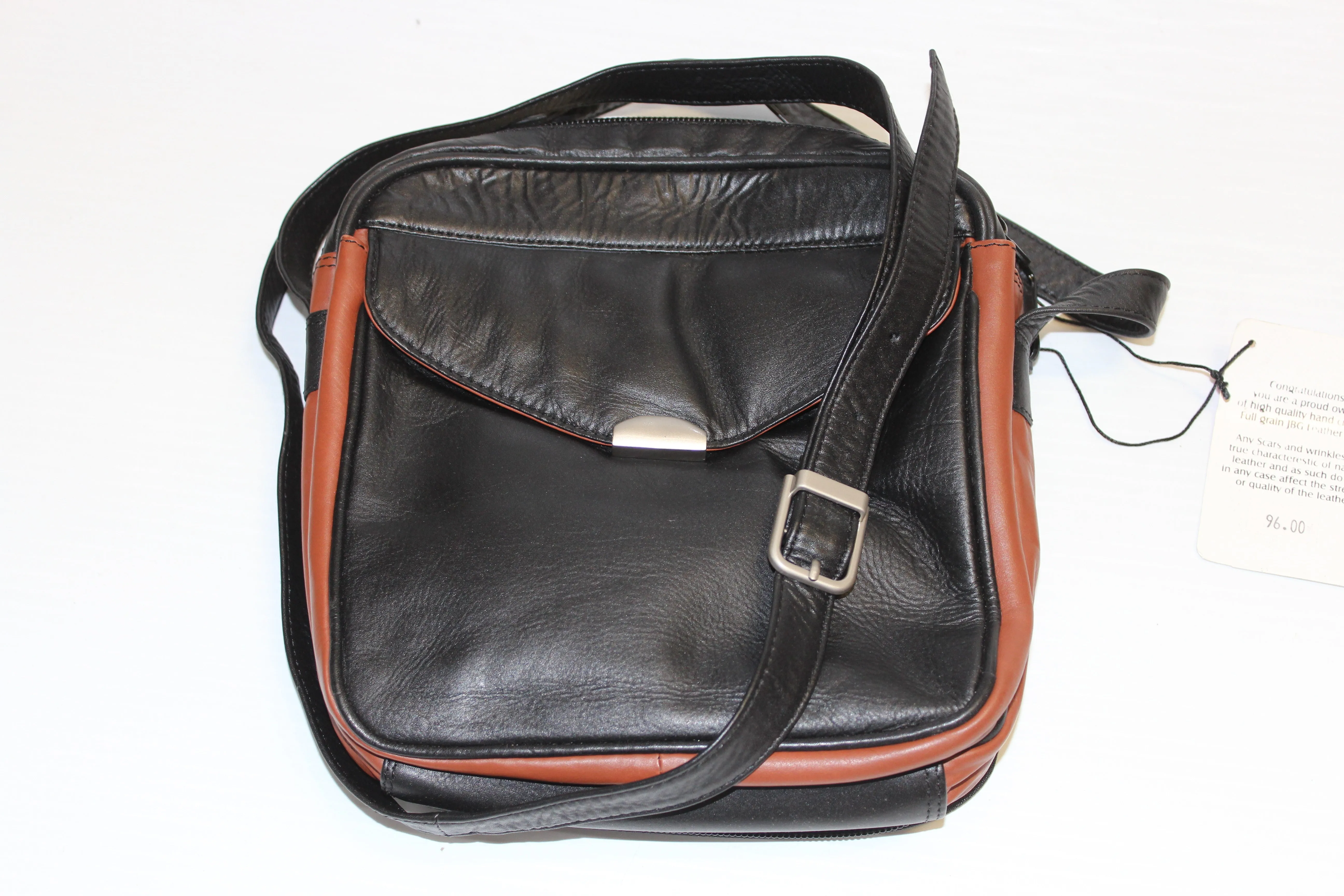 Purse - Black brown crossbody with adjustable strap