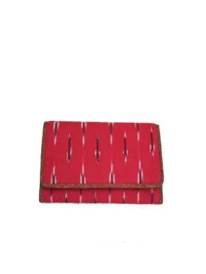 Red Vegan Leather Ikat Weave Purse