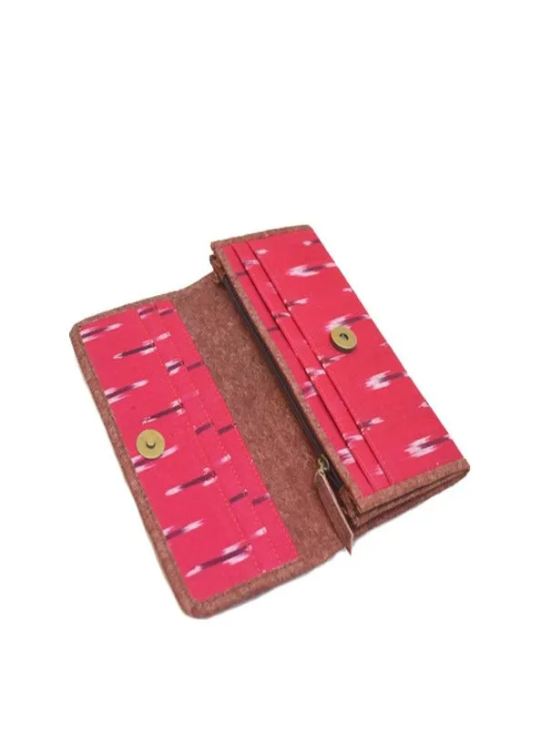Red Vegan Leather Ikat Weave Purse