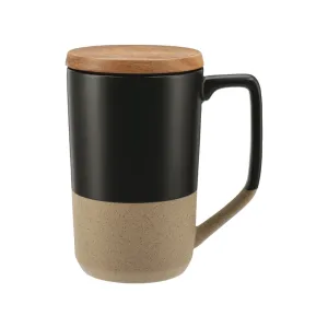 Tahoe Tea & Coffee Ceramic Mug with Wood Lid 16oz