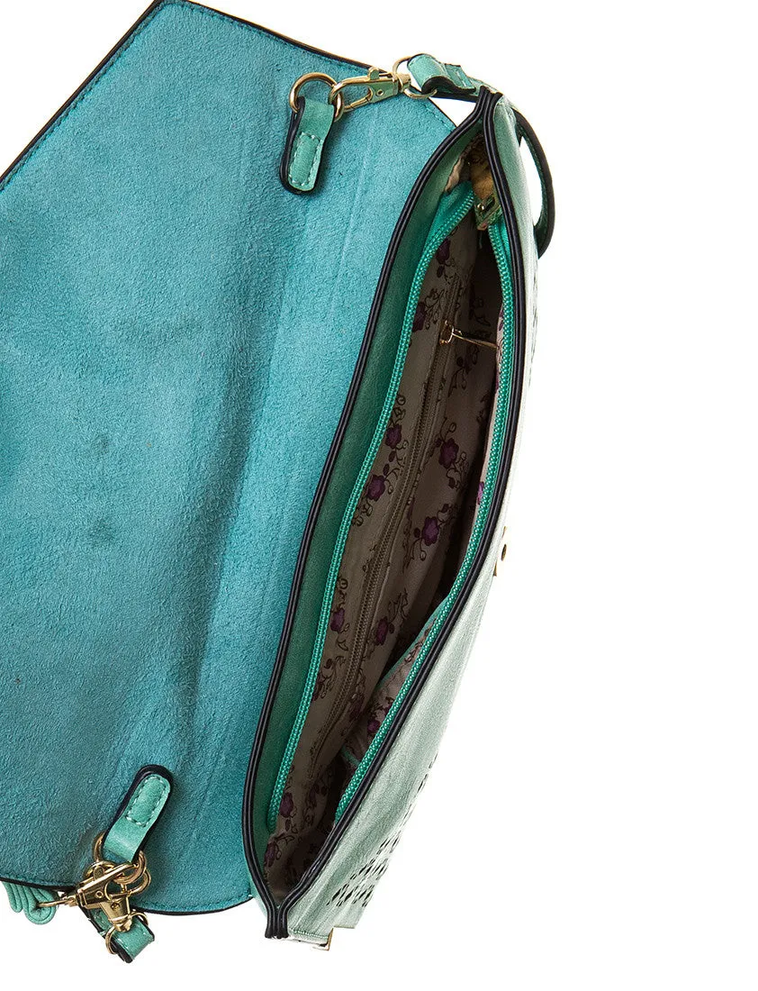 The Ana Laser Cut Messenger - Mint