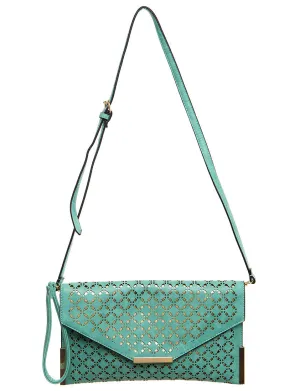 The Ana Laser Cut Messenger - Mint