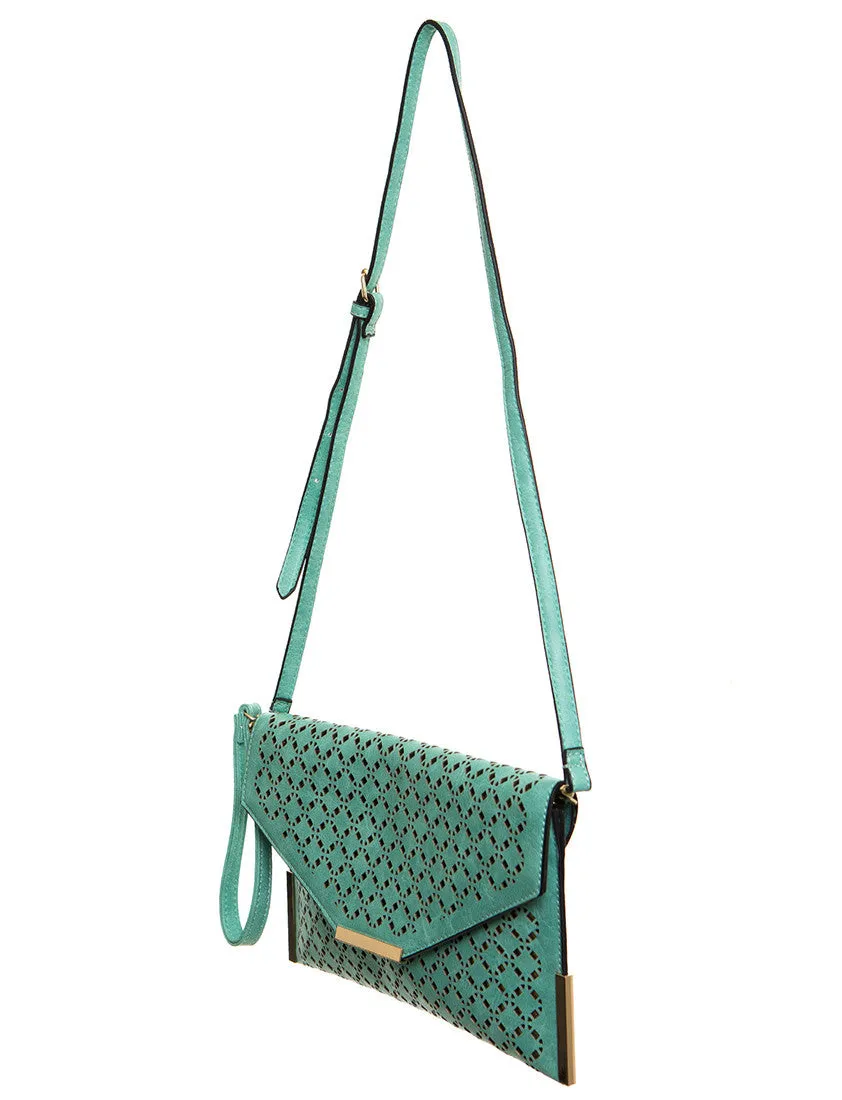 The Ana Laser Cut Messenger - Mint