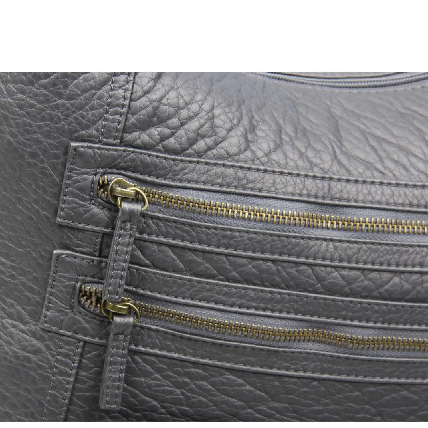 The Lisa Convertible Backpack Crossbody - Dark Silver Metallic