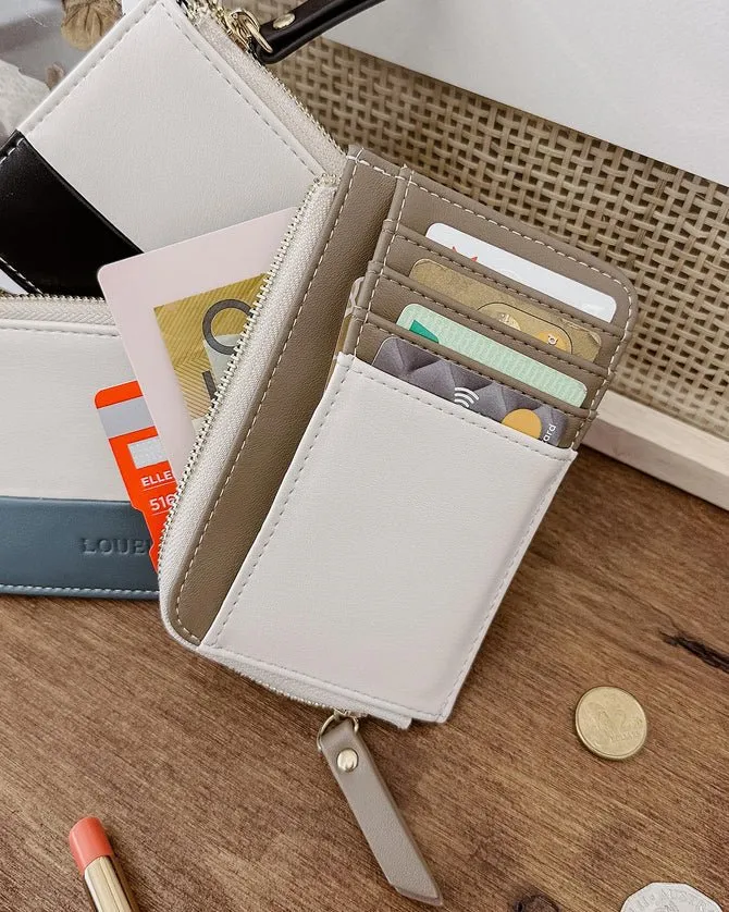 TILLY CARDHOLDER STEEL BLUE/ VANILLA