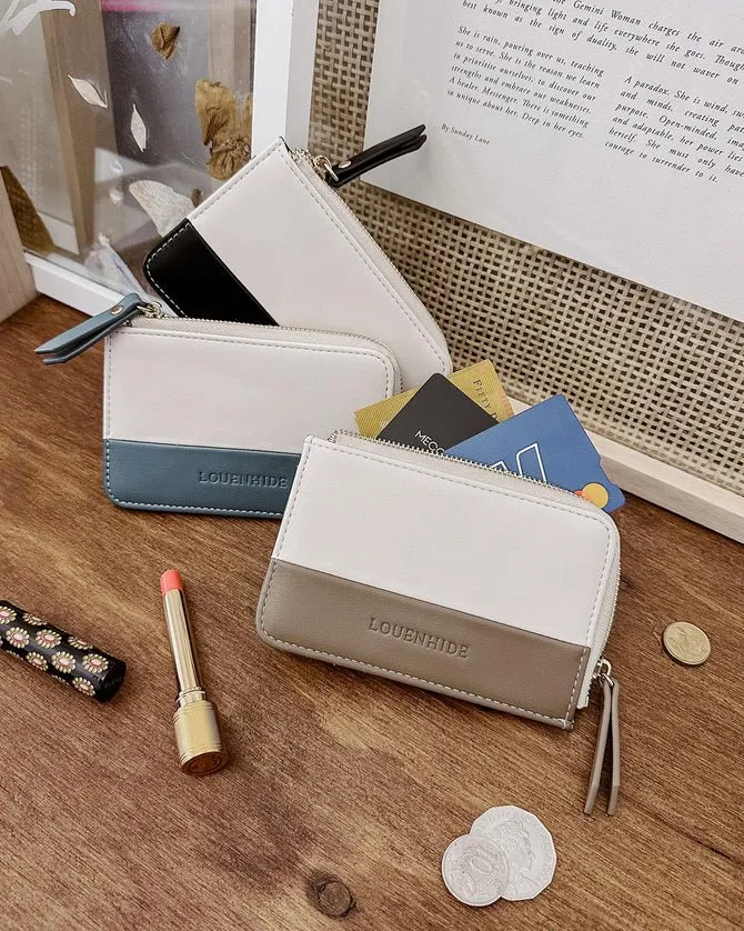 TILLY CARDHOLDER STEEL BLUE/ VANILLA