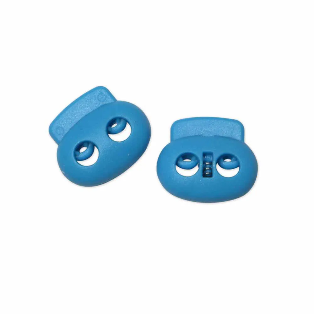 UNIQUE SEWING 2 Hole Cord Stops - Turquoise - 2 pcs