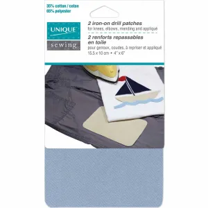 UNIQUE SEWING Drill Patch Blue - 10 x 15cm (4" x 6") - 2pcs
