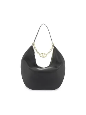 VLogo Leather Hobo Bag