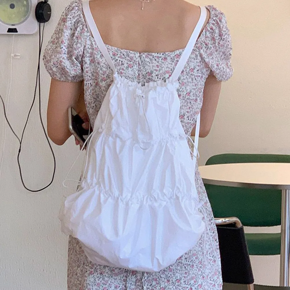Vvsha Fashion drawstring backpack Women's casual nylon soft shoulder bag Large capacity women's backpack light weight travel
