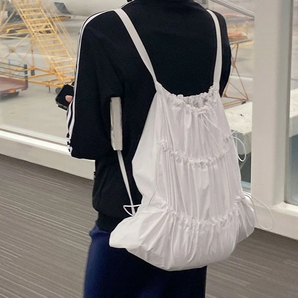Vvsha Fashion drawstring backpack Women's casual nylon soft shoulder bag Large capacity women's backpack light weight travel