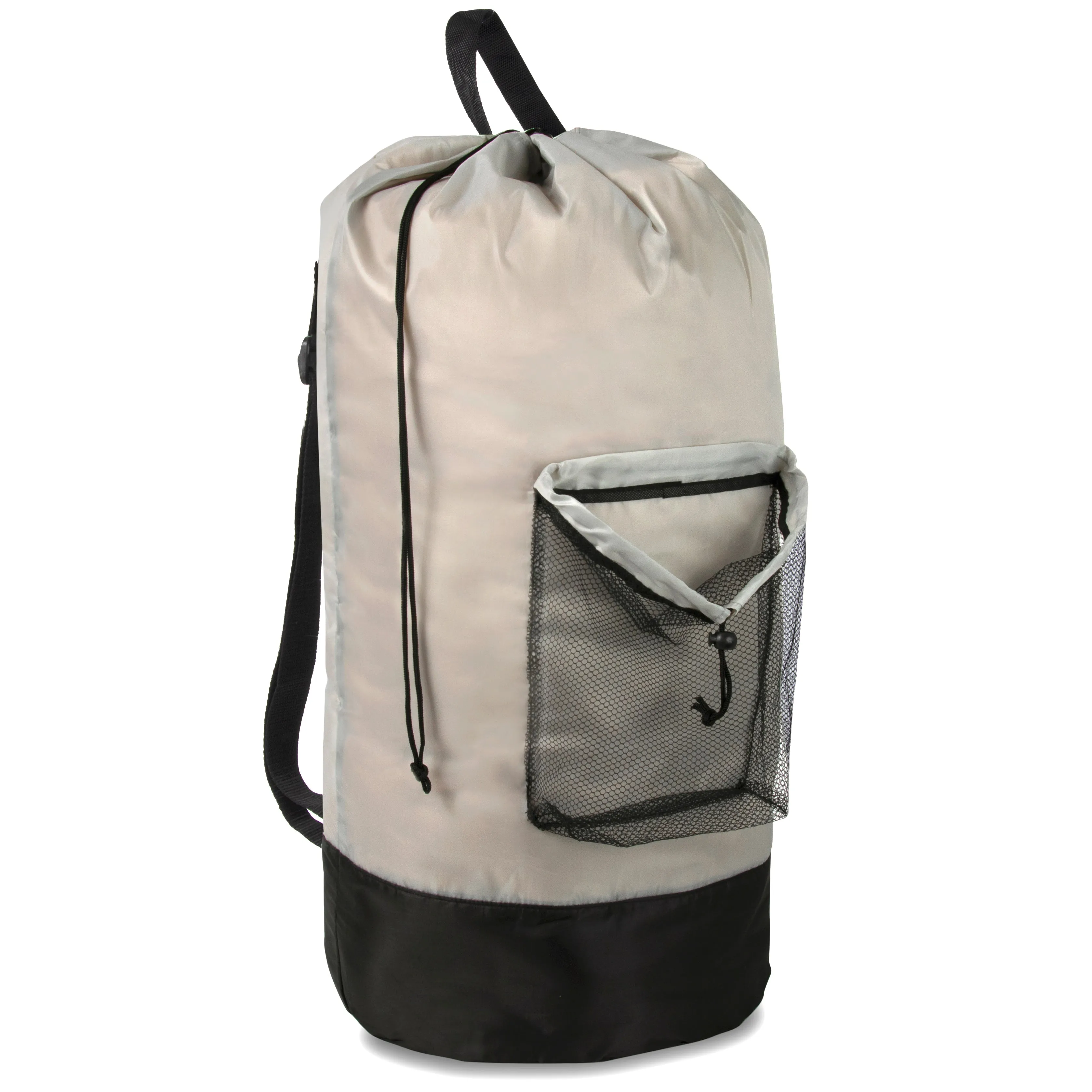 Wholesale Laundry Bag Backpack with Front Mesh Pocket - Khaki