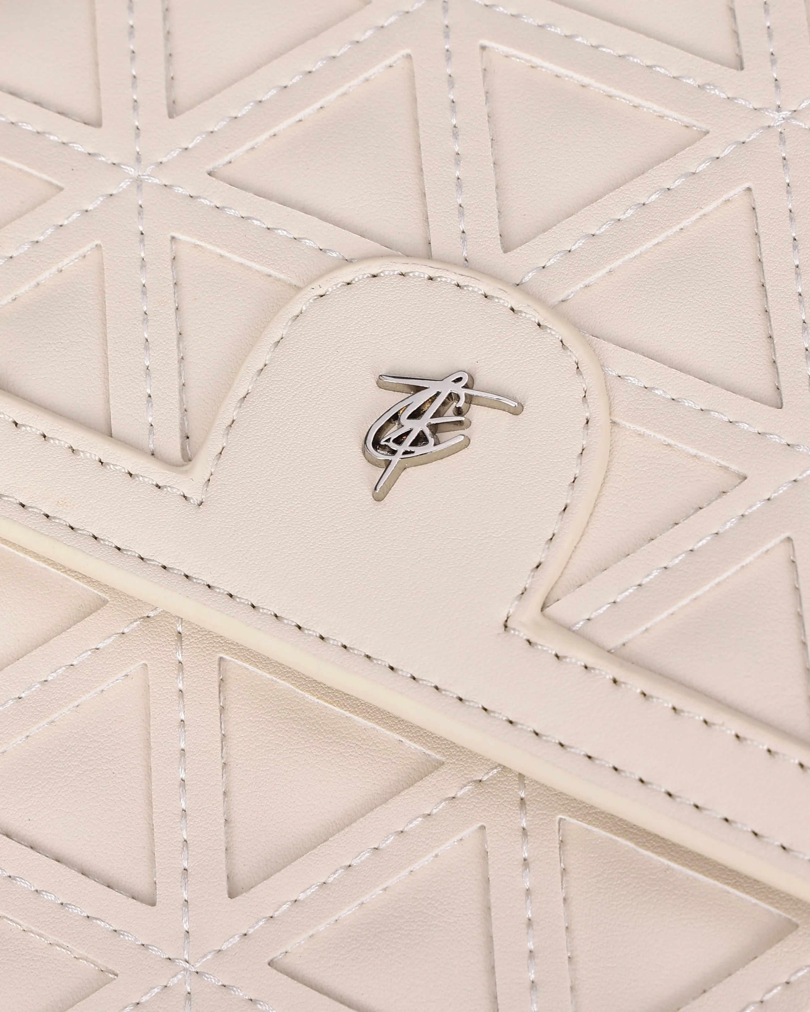 Woven Messenger Bag in Cream White