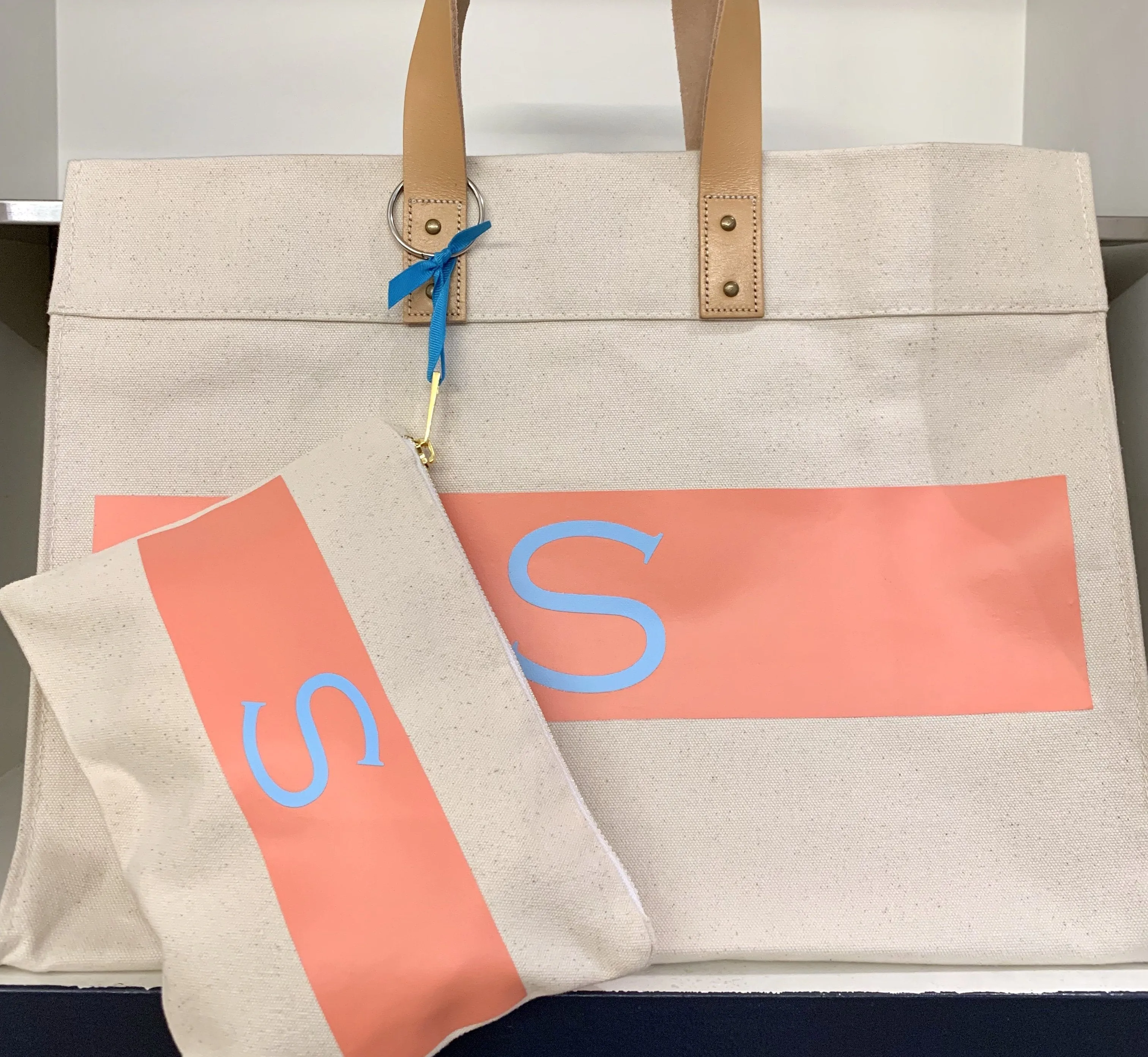 Zip Top Pouch with Wide Stripe